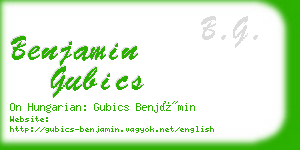 benjamin gubics business card